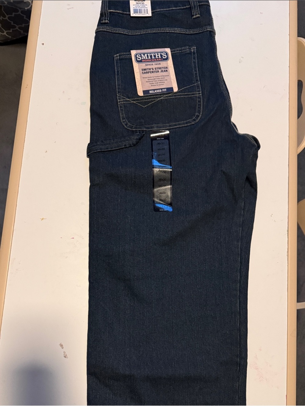 SMITH Men's Navy Relaxed Carpenter Jeans